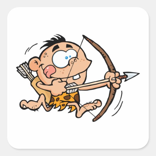 弓矢の洞窟の少年 スクエアシール (正面)