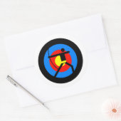 弓矢の的と射手 ラウンドシール (封筒)