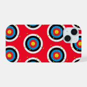 弓矢の的と矢、弓射撃、 発砲 iPhone 15ケース (裏面横)