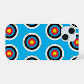 弓矢の的と矢、弓射撃、 発砲 iPhone 15ケース (裏面横)