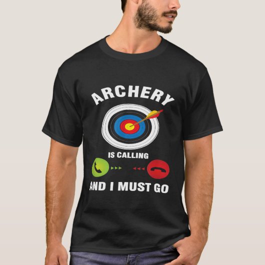 弓矢射撃、 発砲射手アーチェリーが呼び出し、私 Tシャツ (正面)