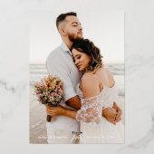 弓結婚したクリーム&グリーン実在金ゴールド写真 箔シーズンカード (裏面)