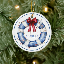 弓航海の付きクリスマスライフサーバー セラミックオーナメント