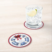 弓航海の付きクリスマスライフサーバー ラウンドペーパーコースター (インサイチュ)