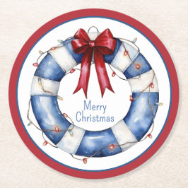弓航海の付きクリスマスライフサーバー ラウンドペーパーコースター