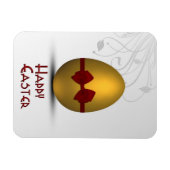 弓花の渦巻パターンが付いている金イースターエッグ マグネット (横)