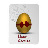 弓花の渦巻パターンが付いている金イースターエッグ マグネット (縦)