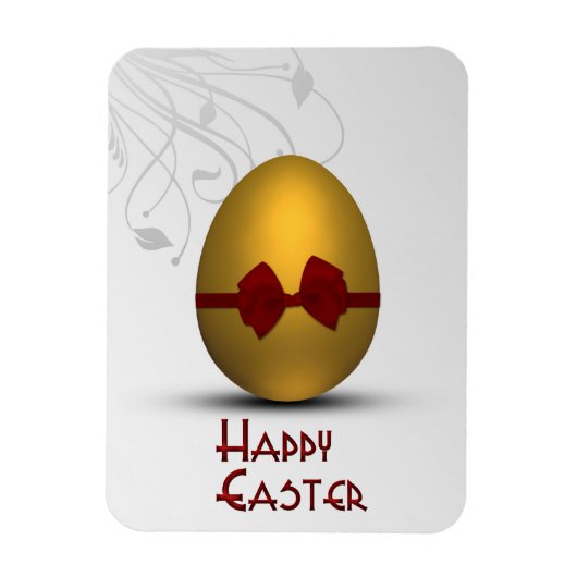 弓花の渦巻パターンが付いている金イースターエッグ マグネット (縦)