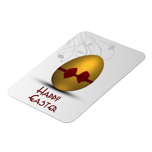 弓花の渦巻パターンが付いている金イースターエッグ マグネット (左側)