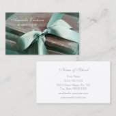 弓読で結びエレガント付けられた家庭教師のヴィンテージ本 名刺 (正面/裏面)