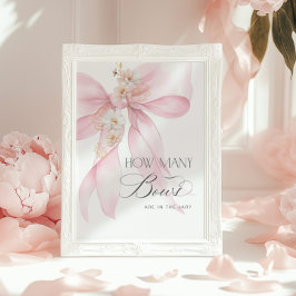 弓赤面ピンクの赤ちゃんシャワーの数 ポスター