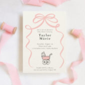 弓車とベビー車 | 女の子の赤ちゃんシャワー 招待状