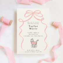 弓車とベビー車 | 女の子の赤ちゃんシャワー