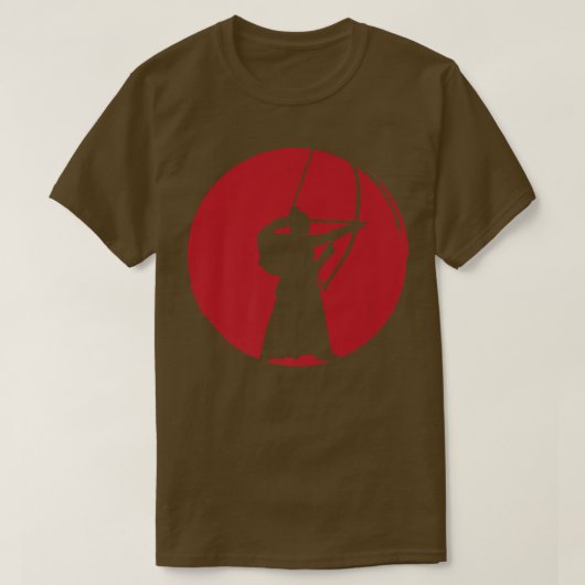 弓道素晴らしデザイン日本の弓士(2) Tシャツ (デザイン正面)