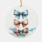 弓魅力的積パターン(の模様が)あるみ セラミックオーナメント (正面)