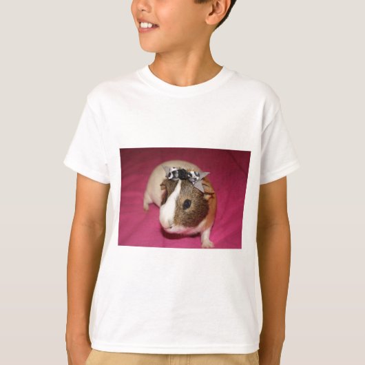 弓2を持つモルモット Tシャツ (正面)