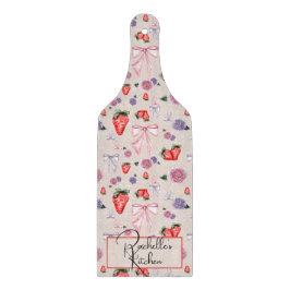 弓、バラ、イチゴのコケットパターン カッティングボード