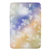 弓，リボン，白，パステル，ハート，光，ピンク バスマット (正面縦)