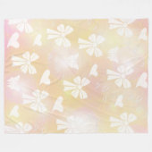 弓，リボン，白，パステル，ハート，光，ピンク フリースブランケット (正面(横))