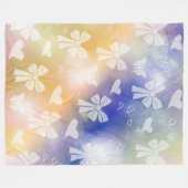 弓，リボン，白，パステル，ハート，光，ピンク フリースブランケット (正面(横))