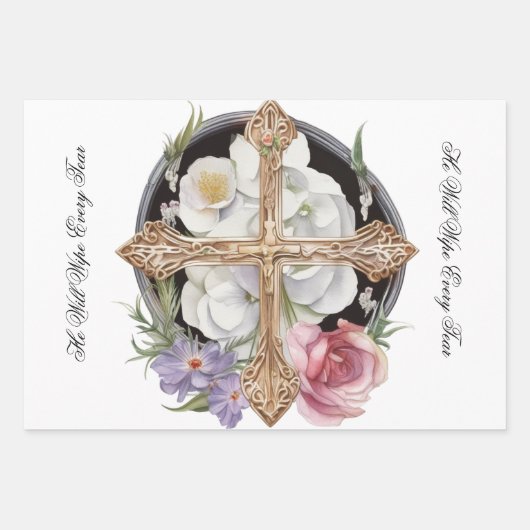 弔問の十字・聖なる書物、 経典 ラッピングペーパーシート (正面)