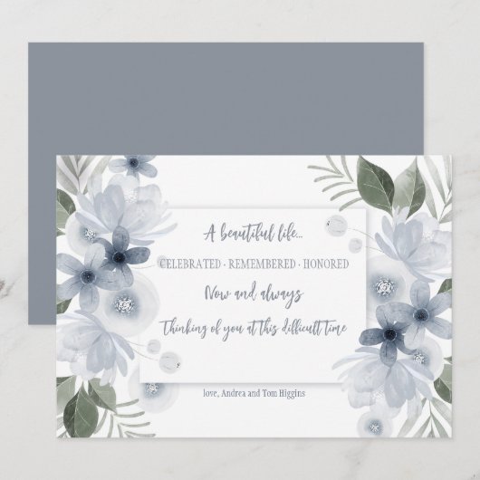 弔意フローラカード 招待状 (正面/裏面)