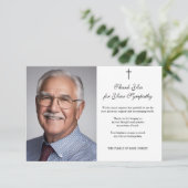 弔意悔やみや弔慰感謝写真クロス サンキューカード (スタンド正面)