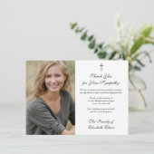 弔意悔やみや弔慰感謝写真クロス サンキューカード (スタンド正面)