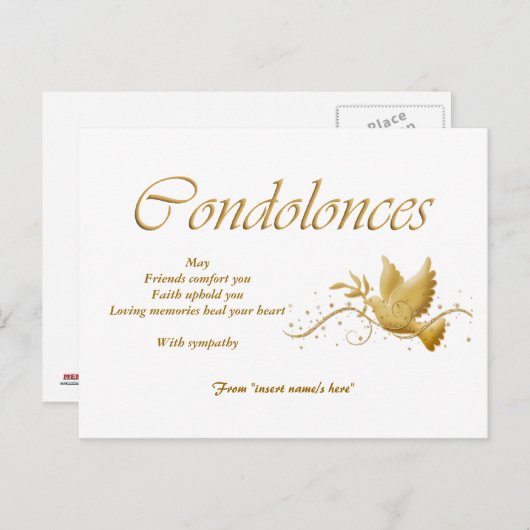 弔意 ポストカード (正面/裏面)