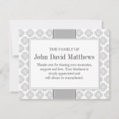 弔辞付き灰色のお葬式ノートカード付き忘れ便覧 ノートカード (正面)