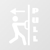 引おもしろいっ張りスティックマンガラスのドア窓の貼り看板 ウィンドウサイン (シート)