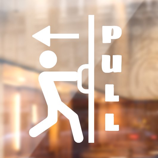 引おもしろいっ張りスティックマンガラスのドア窓の貼り看板 ウィンドウサイン (シート2)