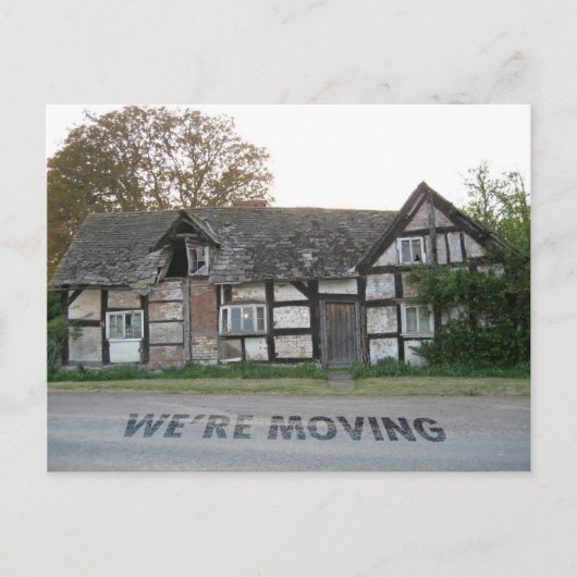 引おもしろい越し ポストカード (正面)