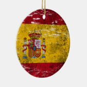 引きずられ、擦り切れたでスペインのな旗 セラミックオーナメント (右)