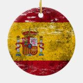 引きずられ、擦り切れたでスペインのな旗 セラミックオーナメント (裏面)
