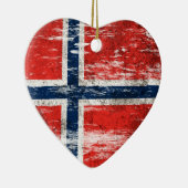 引きずられ、擦り切れたなノルウェーの旗 セラミックオーナメント (右)