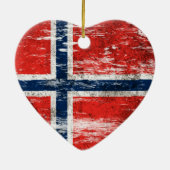 引きずられ、擦り切れたなノルウェーの旗 セラミックオーナメント (裏面)