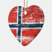 引きずられ、擦り切れたなノルウェーの旗 セラミックオーナメント (左)