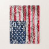 引きずられ、擦り切れたな米国旗 ジグソーパズル (縦)
