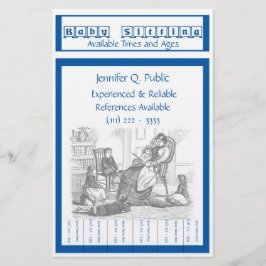 引きタブが付いているベビーシッターのフライヤ 便箋