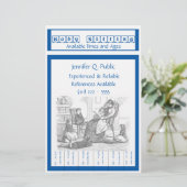 引きタブが付いているベビーシッターのフライヤ 便箋 (スタンド正面)