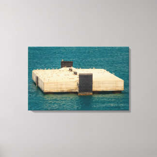 引き伸ばされたキャンバスに描かれたカモメ キャンバスプリント