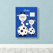 引き伸ばしキャンバス印刷キリン青 キャンバスプリント (インサイチュ (ウッドフロア))