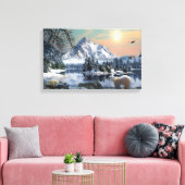 引き伸ばしキャンバス – 北極熊 キャンバスプリント (インサイチュ (リビング))