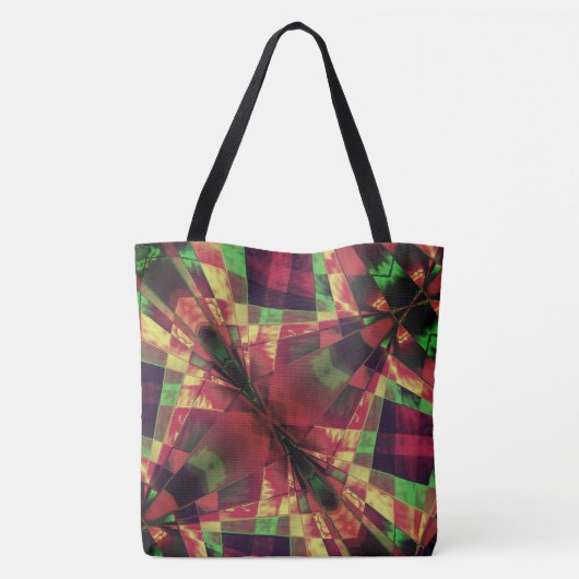 引き伸ばし、傾斜した長方形、カラー付きの「不透明度」 トートバッグ (裏面)