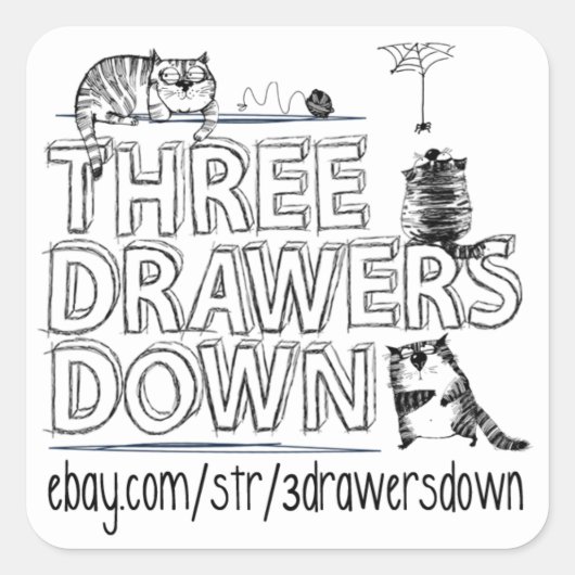 引き出しシール3つ スクエアシール (正面)