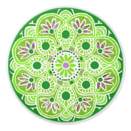 引き出しプルライムグリーンパターンセラミックノブ セラミックノブ