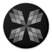 引き出しプル-ひし形花びら セラミックノブ (正面)