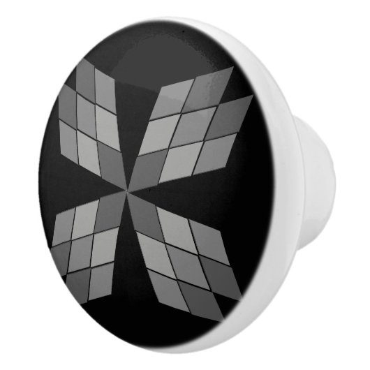 引き出しプル-ひし形花びら セラミックノブ (右)