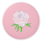 引き出しプル – バラ花 セラミックノブ (正面)